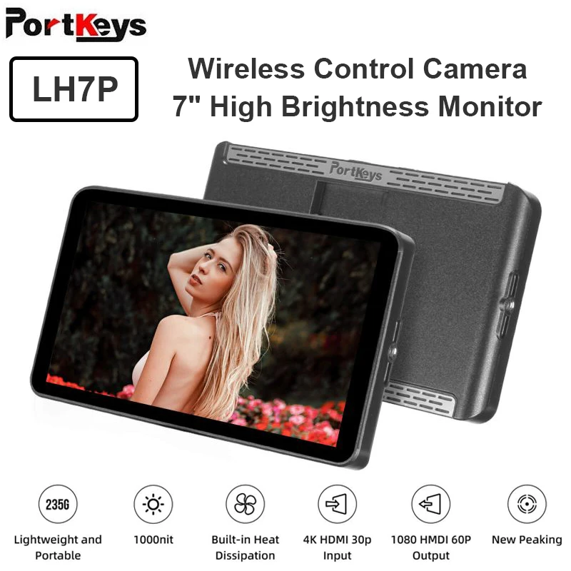 Portkeys Lh7P 7 Pollici 1000Nits Wireless Camera Control Mointor 4K Hdmi Full Touch Screen 3D Lut Field Monitor Con Hd 1920 X1080