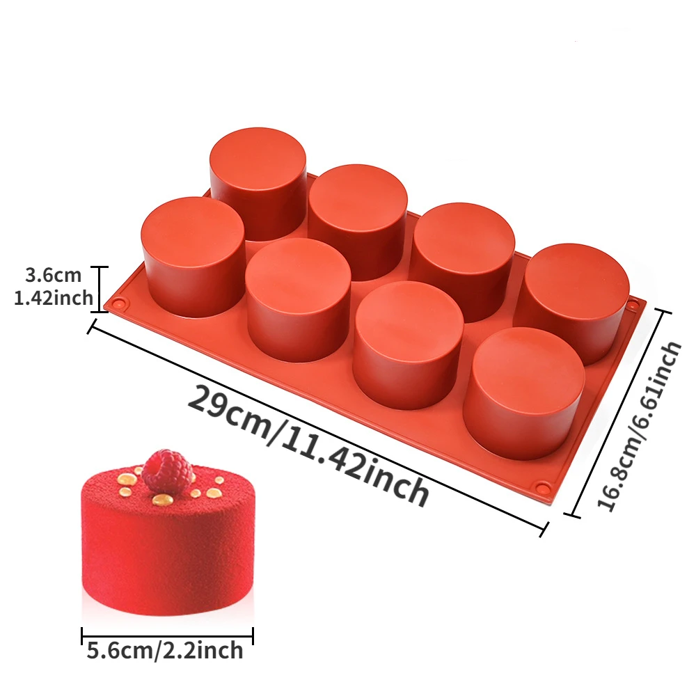 Cylinder Silicone Mold for Soap, Jelly, Pudding, Resin, and Chocolate Treats