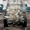 1 Piece of Elegant White and Gold Floral Table Runner, Durable Polyester Fiber, Rectangular |   Perfect Suitable for Holiday Meals and Outdoor Parties 4