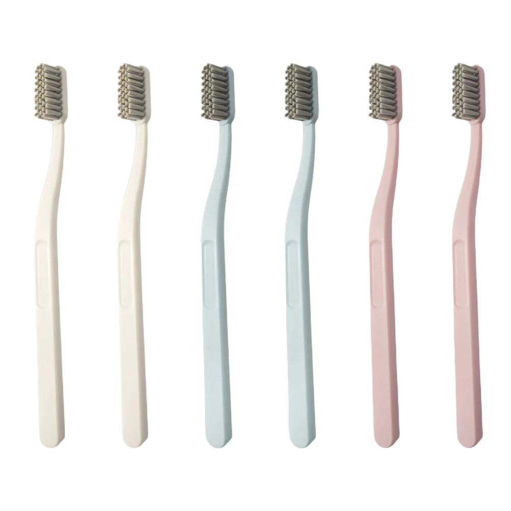 

6 Pcs Adult Stiff Brush Teeth Health Hard Bristles Toothbrushes Cleaning Tools Portable Practical Hair Nylon Dental Care Oral