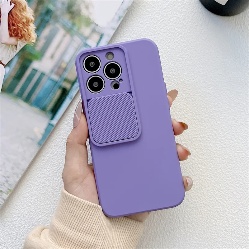 Ultra Thin Slide Camera Protection Soft Silicone Phone Case