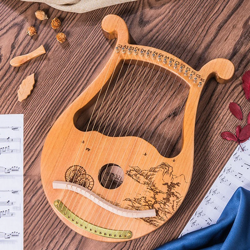 Wood Lyre Harp 16 String Beginners Portable Lira Professional String Instrument Adult Small Harp Children's Musical Instruments