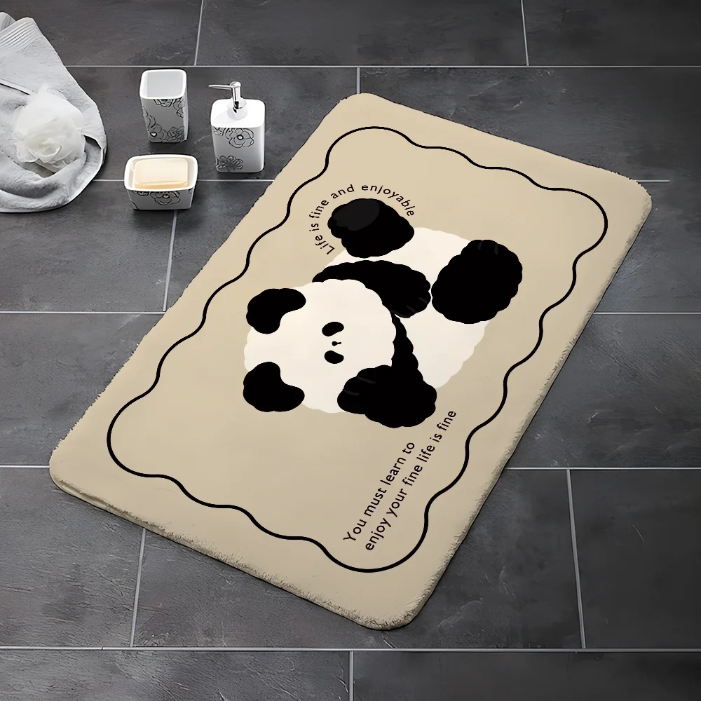 Panda Floor Mat for Kitchen Carpet for Bathroom Things to the House Entrance Door Doormat Outdoor Modern Home Decoration Custom 2