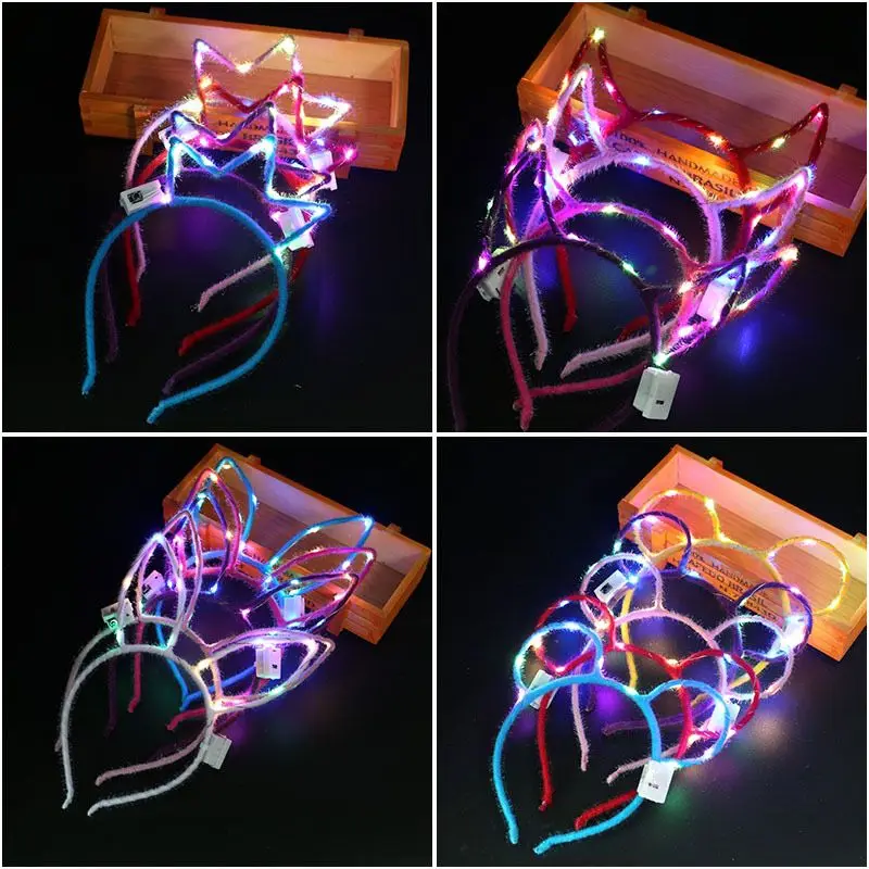 8/12/24/ 30 шт. светодиодные кошачьи ушные рожки, ободок для волос, подарок, цветочный ротанговый ободок, светящийся ободок для волос на вечеринку, день рождения, свадьбу, товары для вечеринки 8/12/24/ 30 шт. светодиодные кошачьи ушные рожки, ободок для волос, подарок, цветочный ротанговый ободок, светящийся ободок для волос на вечеринку, день рождения, свадьбу, товары для вечеринки