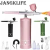 Portable Rechargeable Wireless Airbrush With Compressor Auto Action Spray Gun for Face Beauty Nail Art Tattoo Craft Cake Paint 1