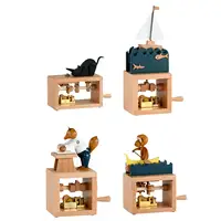 Hand Crank Music Box Novelty Unique Hand Operated Wooden Musical Box Decor for Colleague Friend Classmate Family Birthday Gifts 1