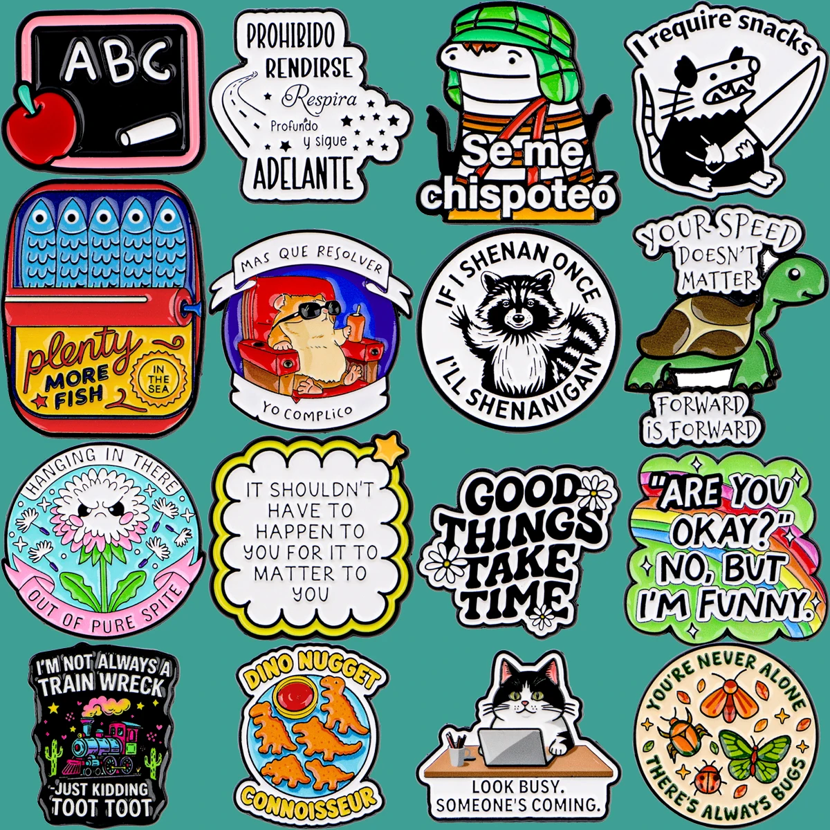 Sardine Can Funny Quote Enamel Pin Lapel Pins Cartoon Badges Cute Brooch for Clothes Fashion Jewelry Gifts for Teachers Friends