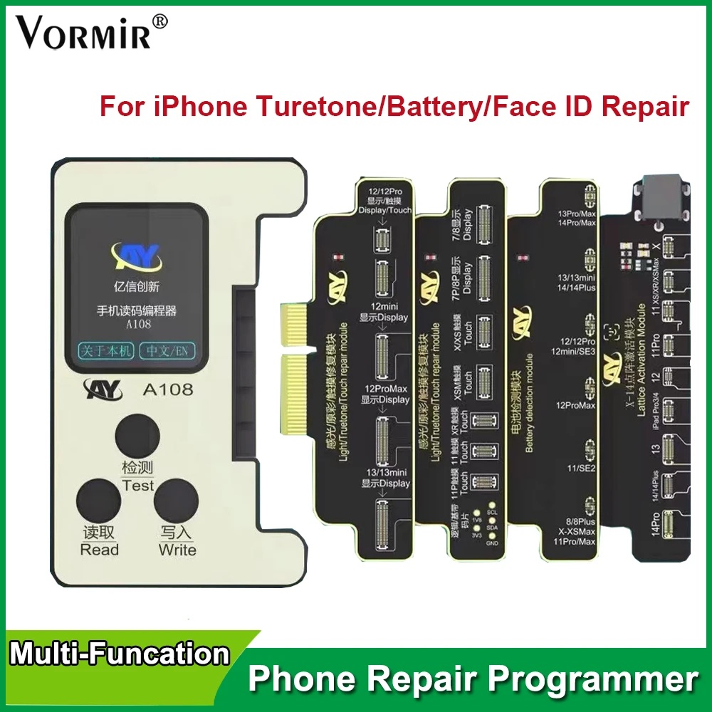 

AY A108 Multifunction Phone Repair Programmer For iPhone X-14 Face ID Fix Dot Projector Detection Battery True Tone Repair Tools
