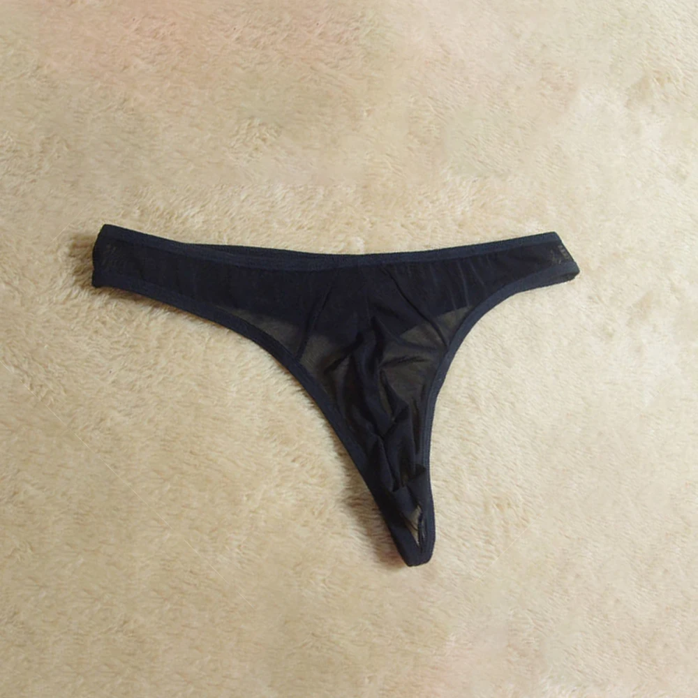 

1pc Men See Through Brief Underpants Breathable Mesh Panties G-String T-Back Bikini Thong Low Waist Briefs Underwear