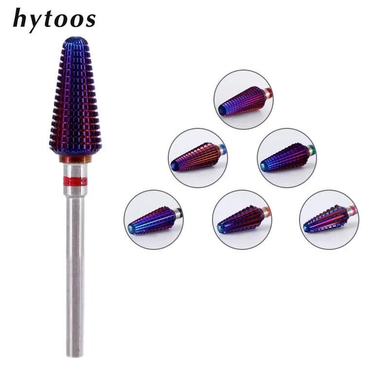 HYTOOS – forets à ongles en carbure 3/32, embouts de fraise pour manucure, pour enlever le Gel, accessoires de lime électrique