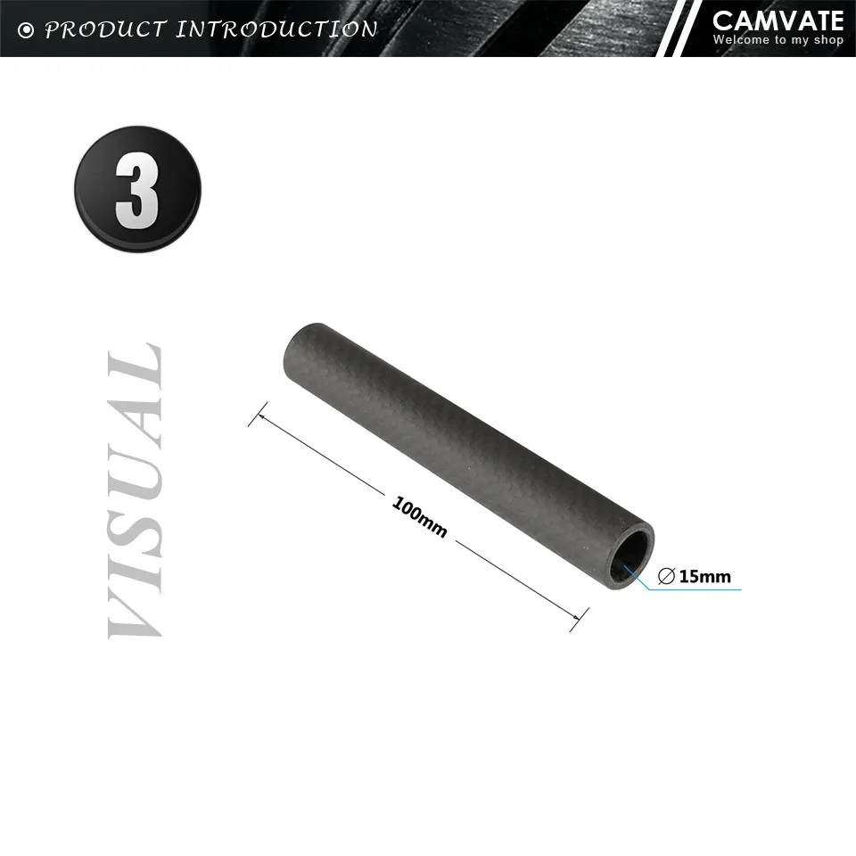 2PCS Carbon Fiber 15mm Rod (10CM Length ) For Follow Focus /Camera Cage/Matte Bo