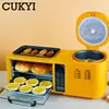 3 In 1 Electric Breakfast Machine Multifunction 1L Rice Cooker 8L Bake Oven Frying Pan Household Bread Pizza Oven Noodles Boiler 5