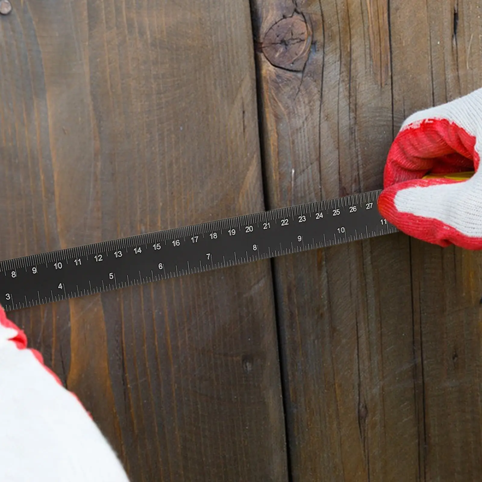 2Pcs 검정색 알루미늄 정밀 눈금자 목공용 평면 직선자 마킹 눈금자 엔지니어링 제도 공예 사무용 측정기