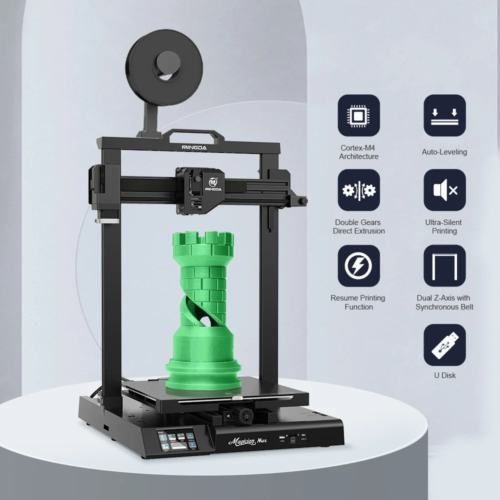 

MINGDA Magician Max Modular FDM 3D Printer, Auto Leveling, Double Gears Direct Extrusion, Printing Size 320*320*400mm