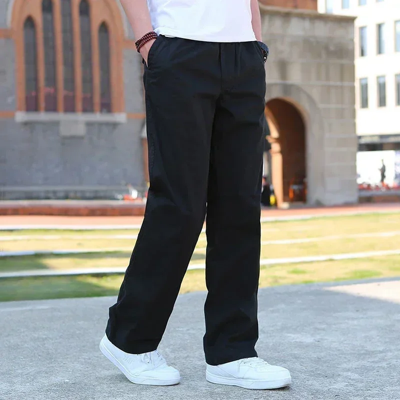 Cargo Pants For Men Black Fishing Trousers Man Wide Straight Long Techwear Big Size Harajuku With Korean Style Emo Spandex Y2k