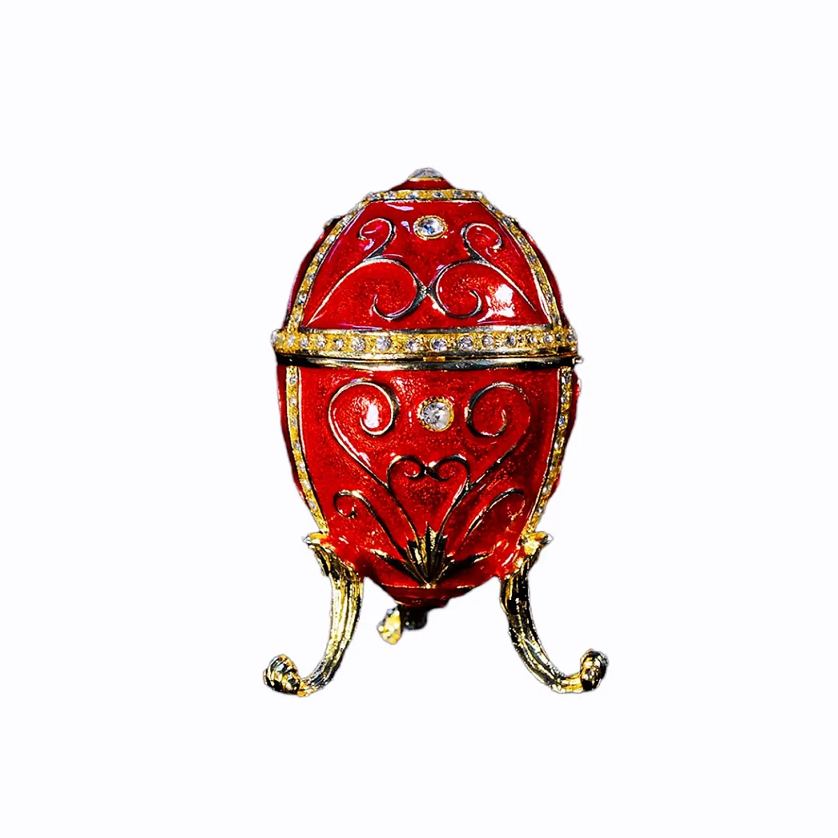 Qifu Europe Hadicraft Metal Faberge Egg Per Portagioie Per Regalo