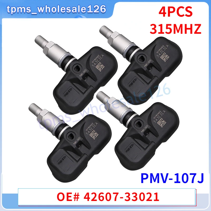 

4Pcs/Lot Tire Pressure Sensor PMV-107J 42607-33021 For Toyota Camry Corolla Prius Rav-4 Yaris Lexus GS350 TPMS 315MHZ 4260706011