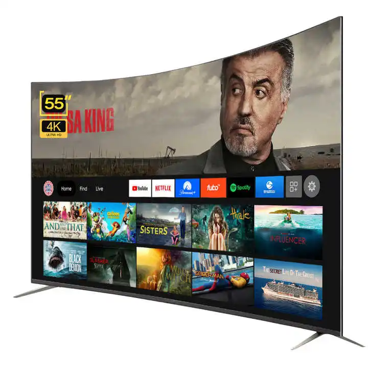 Hot Selling Television Set 55 Inch Full Screen UHD 4K LED Tv 65 Inch Curved Smart Tv