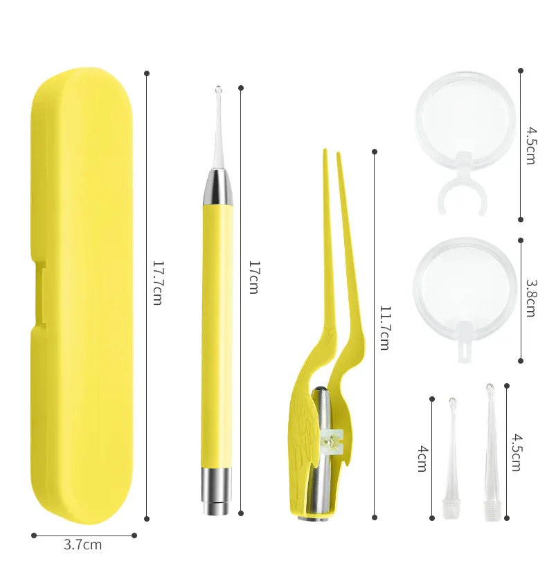 Ear Cleaning Kit with LED Light Ear Wax Removal Kit for Kids and Adults Earwax Spoon Digger & Tweezers  Ear Cleaning Tool Set
