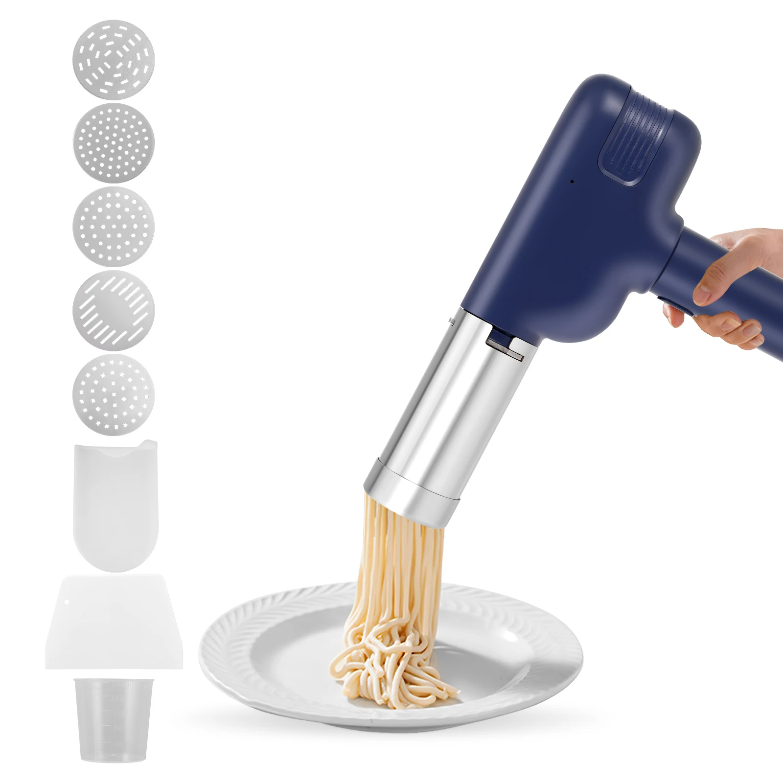 Handheld Portable Electric Pasta Machine With 8 Attachments ...