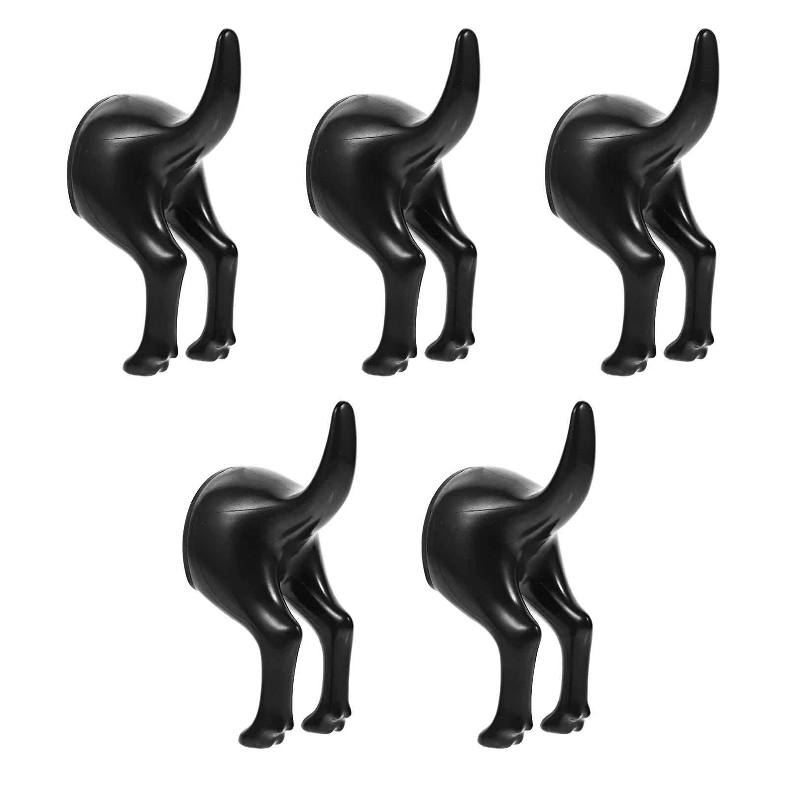 

5pcs Tail Coat Hooks for Wall Hook Key Hat Coat Towel Wall Mounted Hooks for Bathroom Kitchen Black