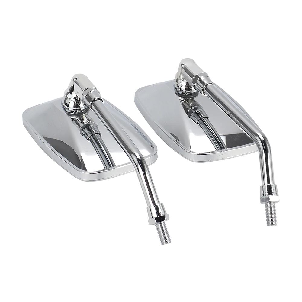 Chrome universal rectangle motorcycle rearview mirrors 10mm bolt thread for Honda motorbike scooter E-bike motorcycle mirror motorcycle mirrors