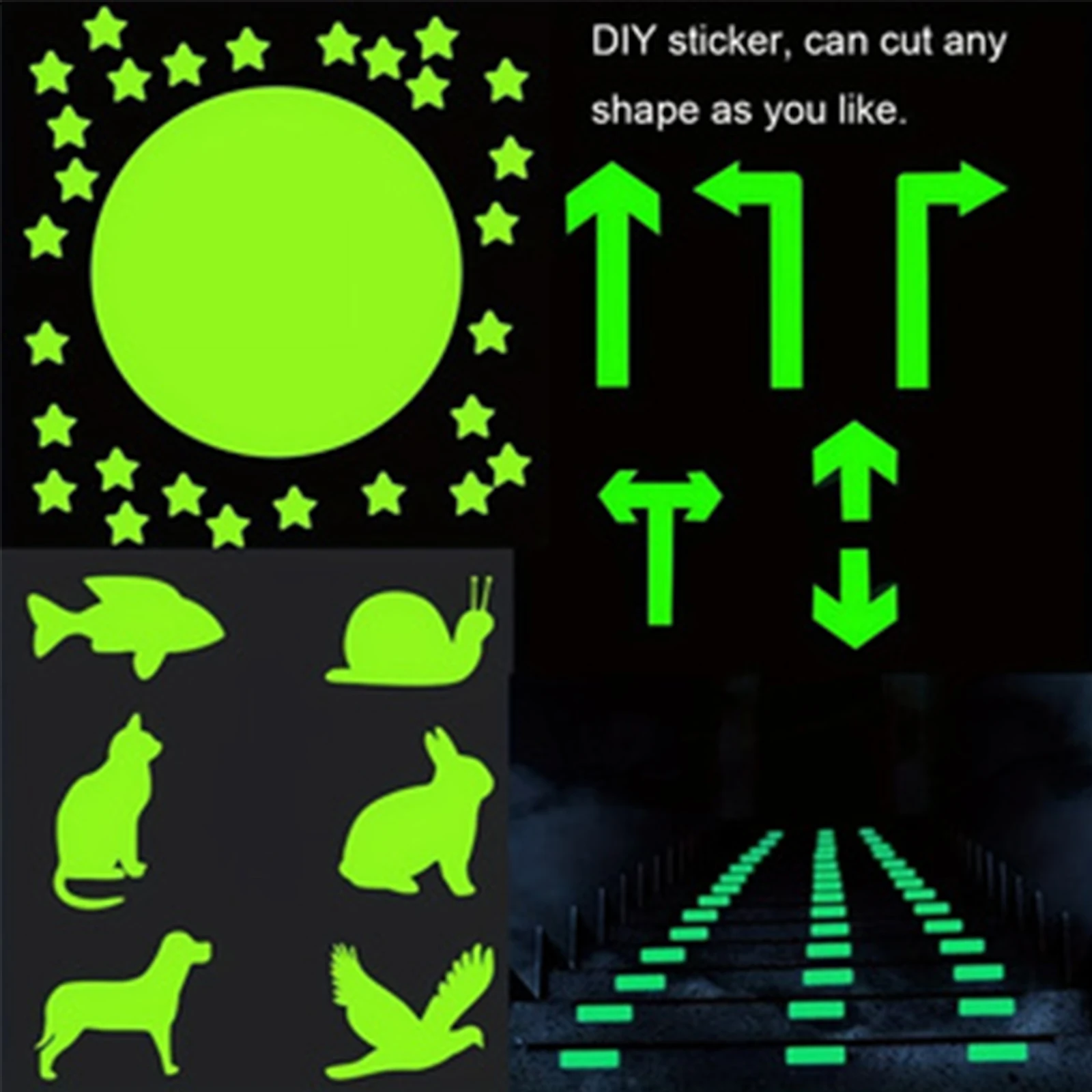 A4 사이즈 야광 인쇄 가능 비닐 스티커 용지 (잉크젯 프린터용) 홈 데코 DIY 방수 스티커 용지