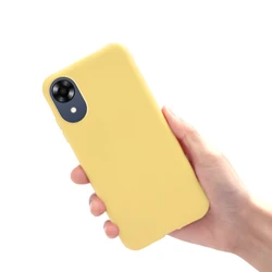 Luxury Candy Pure Color Soft Silicone Phone Case - Elegant Back Cover Bumper for Oppo A17 (Yellow)