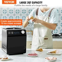 Automatic Ice Cream Maker with Built-in Compressor, 2 Quart No Pre-freezing Fruit Yogurt Machine, Stainless Steel 2