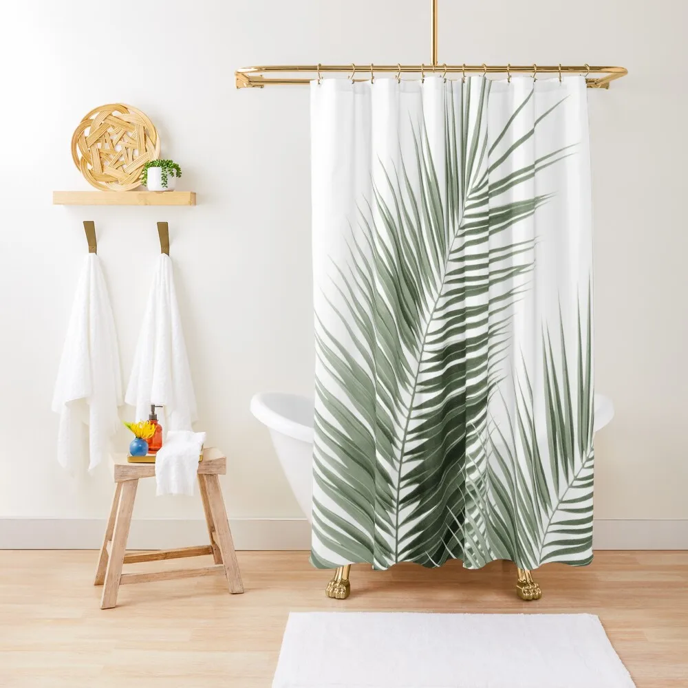 

Olive Green Palm Leaves Dream - Cali Summer Vibes #1 #tropical #decor #art Shower Curtain Shower Bathroom Curtain