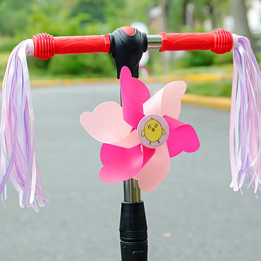 Bicycle Windmill Cartoon Colorful Tassel Fan Blade Long/Short Pole Outdoor Children Bike Pinwheel Cycling Handlebar Accessories