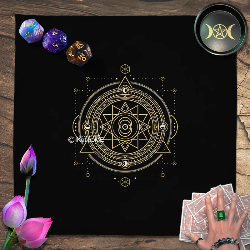 

All-seeing Eye Magic Circle Tarot Tablecloth Divination Altar Cloth Pagan Pendulum Witchcraft Astrology Oracle Card Pads Mat