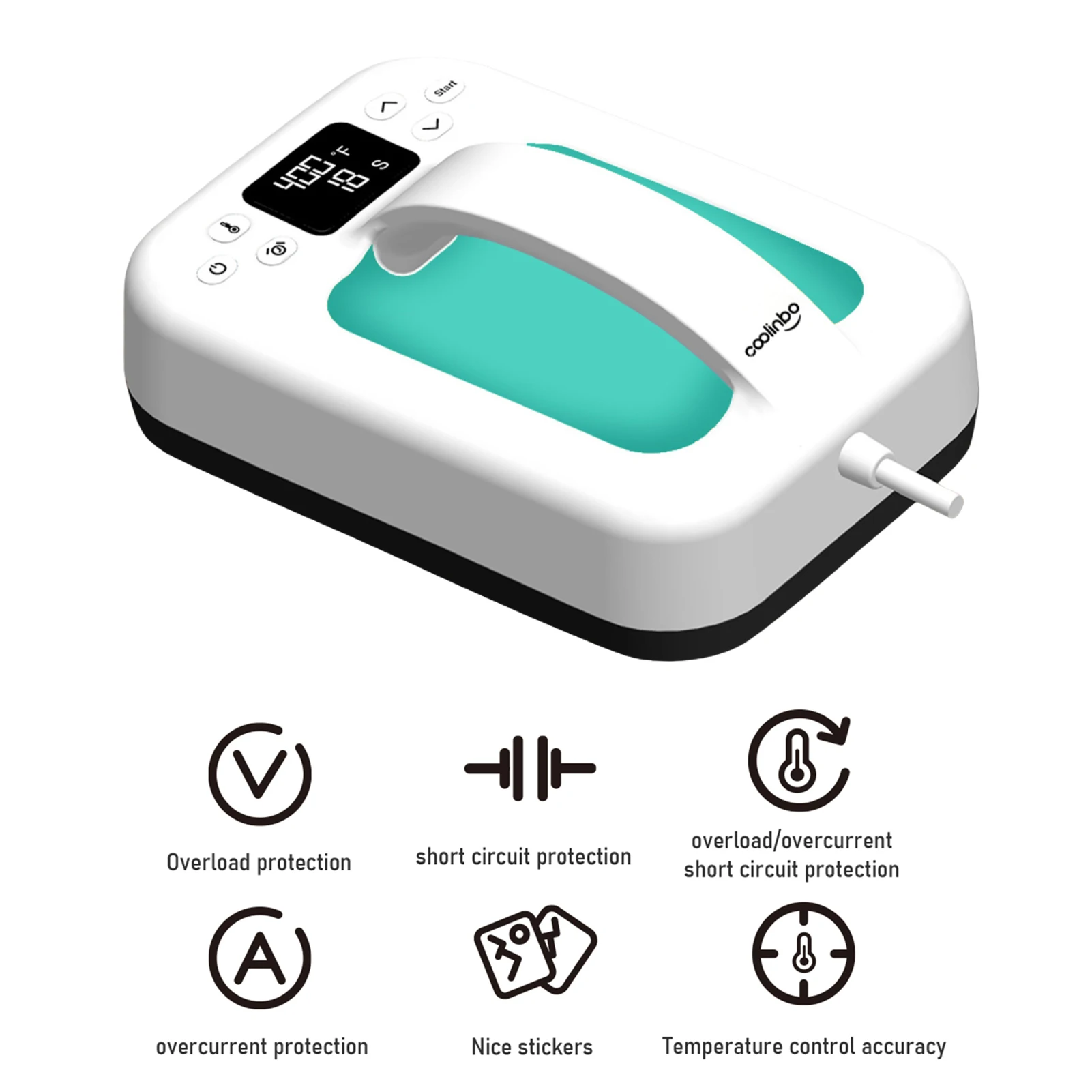 Heat Press Machine HP6スマートヒートプレスマシン Coolinbo HP6 Handheld Mini Heat Press Machine 7x5 Inch