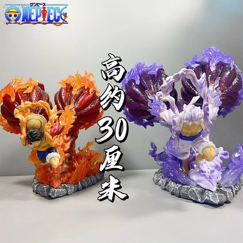 2023 Nuovo 30Cm One Piece Anime Figure Gk Rufy Black Hair White Hair Gear Quarto Organo Pvc Action Figurine Collection Model Toy