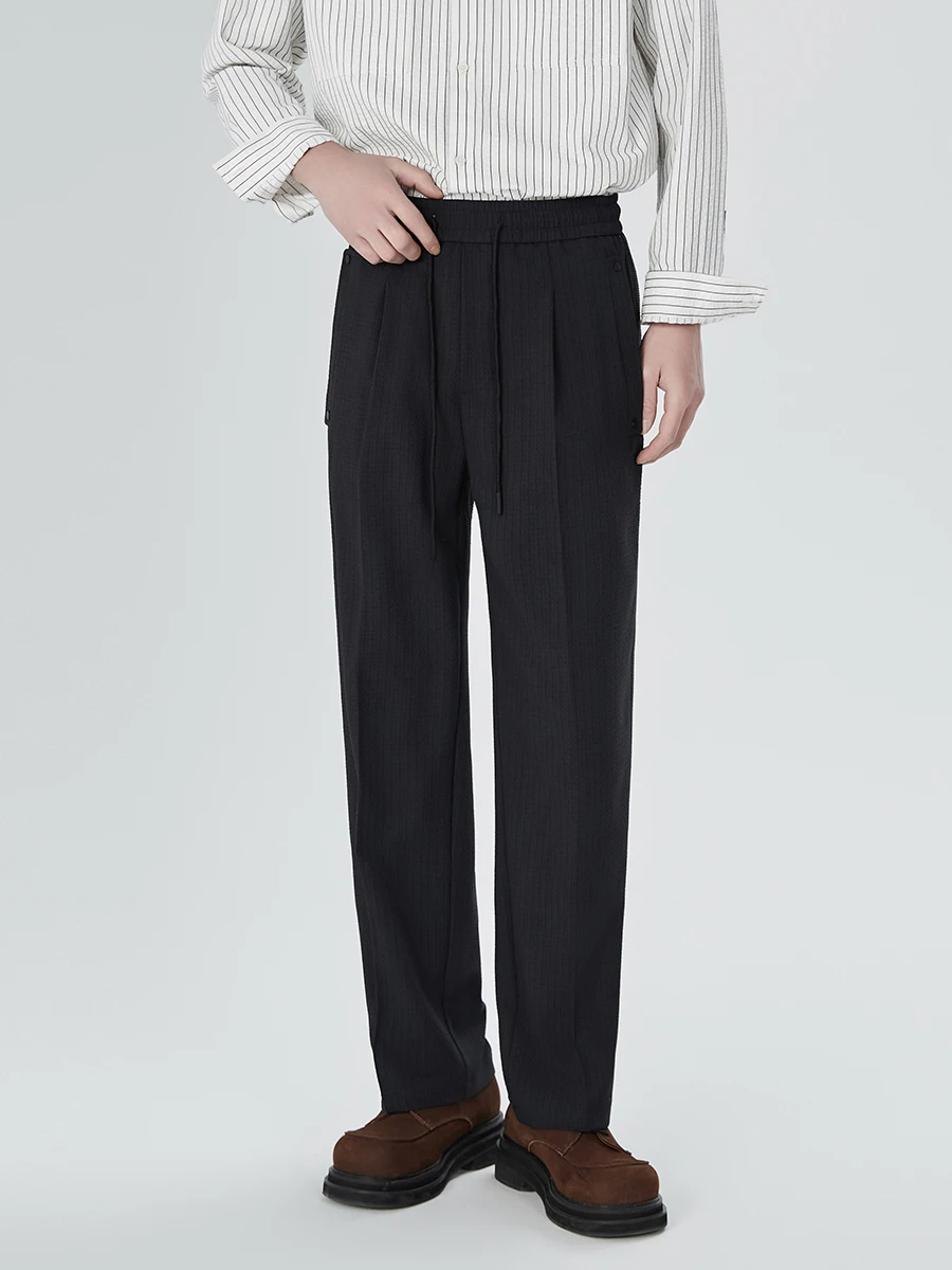 Fashionable Men's Trousers Casual Straight Pants Young Loose Spring Summer New Solid Color Loose Comfortable Trendy Male Pants