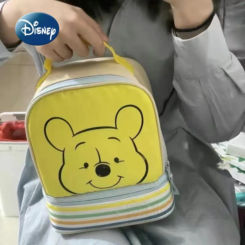 Disney Winnie Bear New Portable Makeup Bag Luxury Brand Makeup Bag Cartoon Fashion Large Capacity Storage Travel Makeup Bag