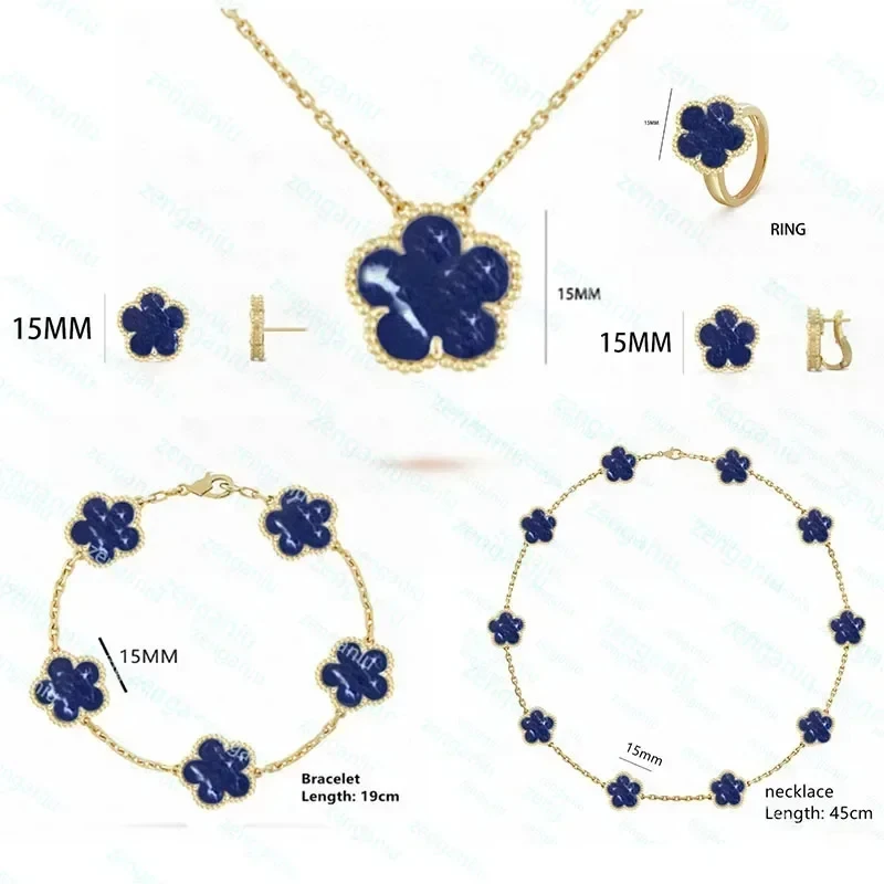 

Women's Luxury Jewelry High Quality Jewelry Four Leaf Clover Necklace Four Leaf Clover Bracelet Turquoise Jewelry Set