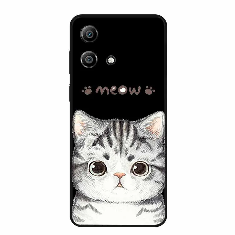 Charming Cartoon Cat Black Silicone Soft Phone Case