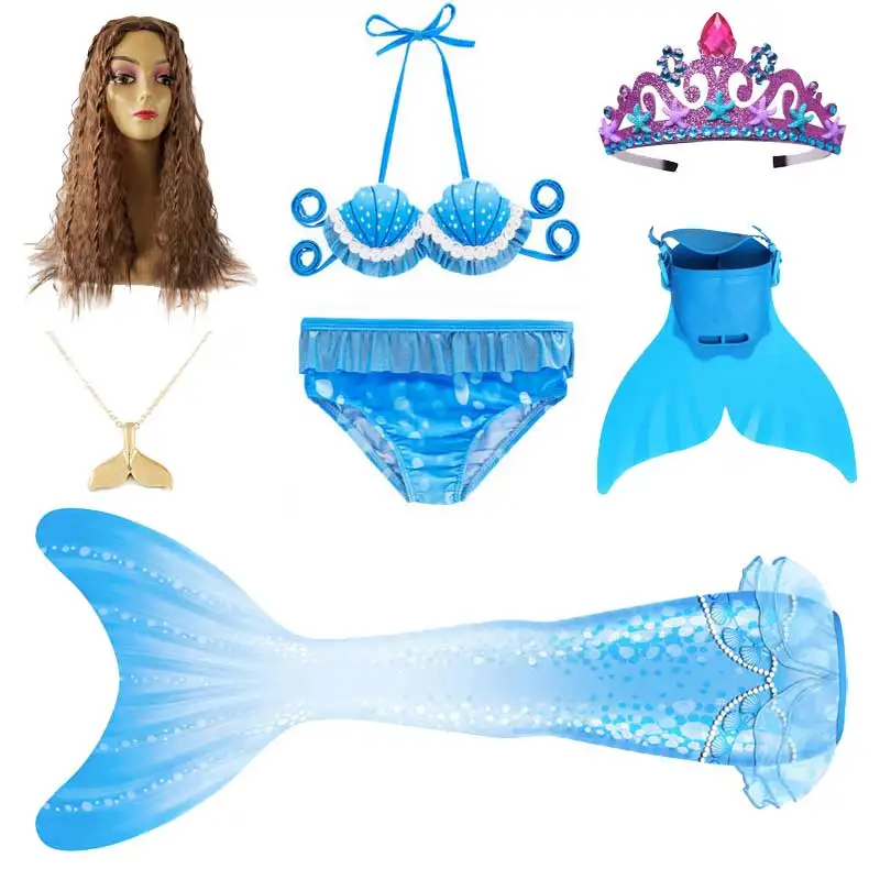 2023 La Sirenetta Costume Cosplay Principessa Ariel Nuoto Coda Di Sirena Costume Da Bagno Festa Costume Parrucca Monopinna