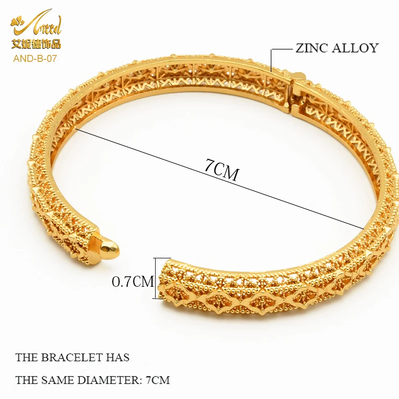 ANIID 4Pcs /Set 24K Dubai Gold Plated Bangle Bracelet For Women Ethiopian Arabic African Dubai Indian Wedding Bride Jewelry Gift