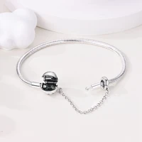 Bracelet Disney en argent 925, breloques en forme de cœur, pavé de zircone, 17-20CM, pour femmes, bijoux à breloques DIY, cadeaux, offre spéciale 5