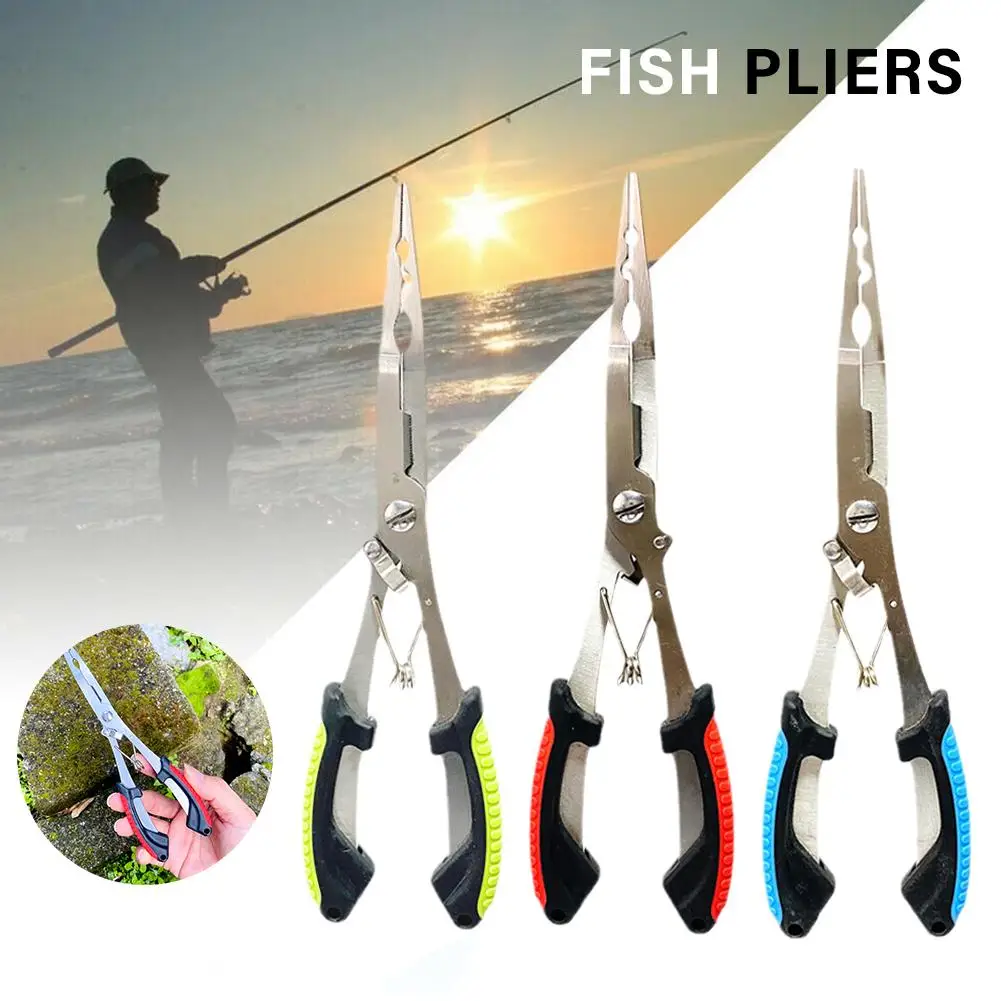 

Fish Pliers Ergonomics Anti-slip High-strength Multifunctional Hooks Fishing Pliers Line Angling Cut Tied Fishing Equipment Z7Z3