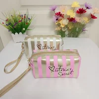 Portable striped makeup bag, small size, high-value handbag, mini portable makeup storage bag, waterproof women's bag cs013 2