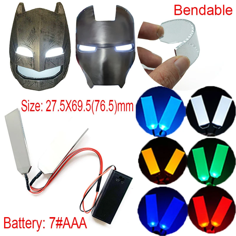 27.5x69.5(76.5)mm Flexible Bendable Diy Led Light Eyes Kits For Helmet