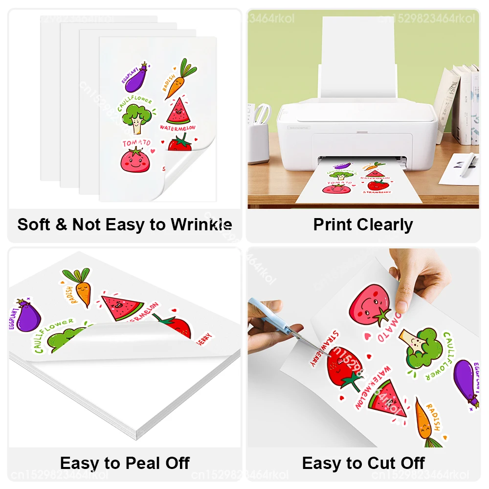 10/30/50/100Sheets A4 Transparent Printable Vinyl Sticker Paper