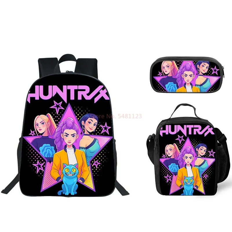 3pcs Schoolbag Set Kpop Demon Hunters Zoey Rumi Mira Figures Saja