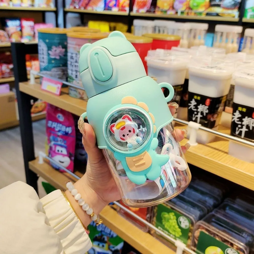 MyGiftHome 20oz Plastic Cartoon Kids Water Bottle with Silicone Straw