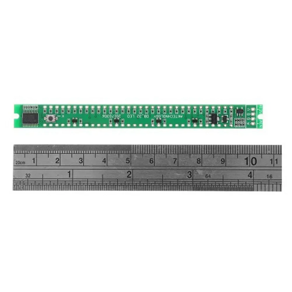 Music Sound 32 Level Indicator VU Meter 24 Green + 8 Red Color Level Indicator 32 Liquid LED Bars 4Pin Cable Parctical 4