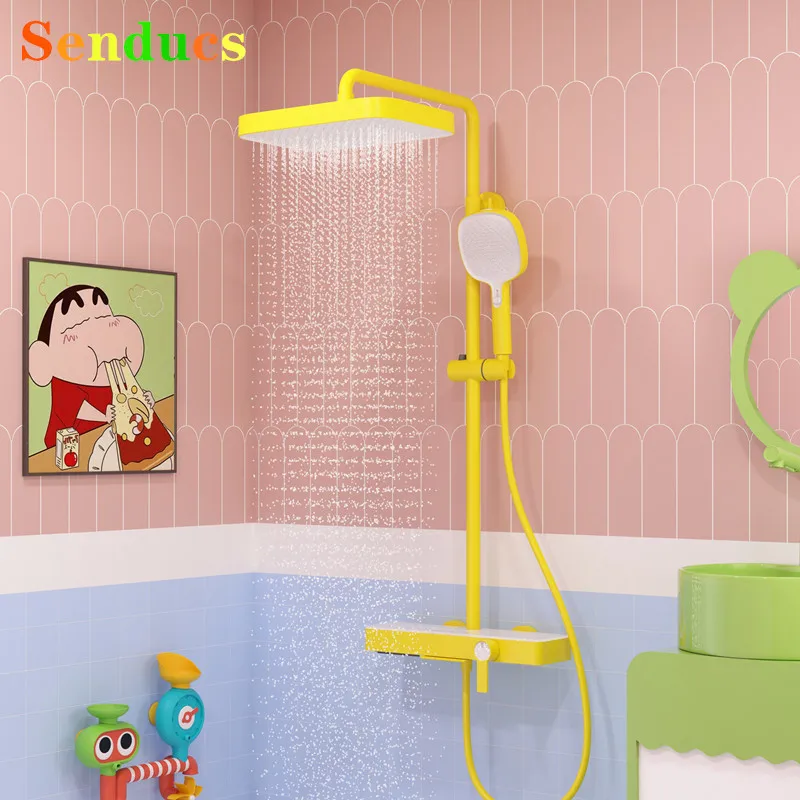 ชุดฝักบัวอาบน้ำแบบเปียโน สีสันสดใส ขนาด 12 นิ้ว พร้อมฝักบัวแบบเรนชาวเวอร์และก๊อกน้ำแบบน้ำตก ระบบฝักบัวอาบน้ำแบบเปียโน น้ำร้อนน้ำเย็น 1