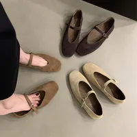 Bailamos Brand New Women Flats Round Toe Shallow Slip On Ladies Casual Ballet Shoes Soft Leather Eelgant Dress Shoes Mujer Size - Image 2